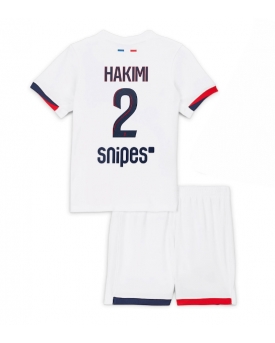 Billige Fotballdrakt Paris Saint-Germain Achraf Hakimi #2 Replika Bortedraktsett Barn 2025-26 Kortermet (med bukser)